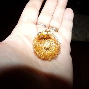 VINTAGE GOLD BROOCH PIN FAUX PEARL EGGS BIRD IN NEST GOLD BY DIRECTION 1